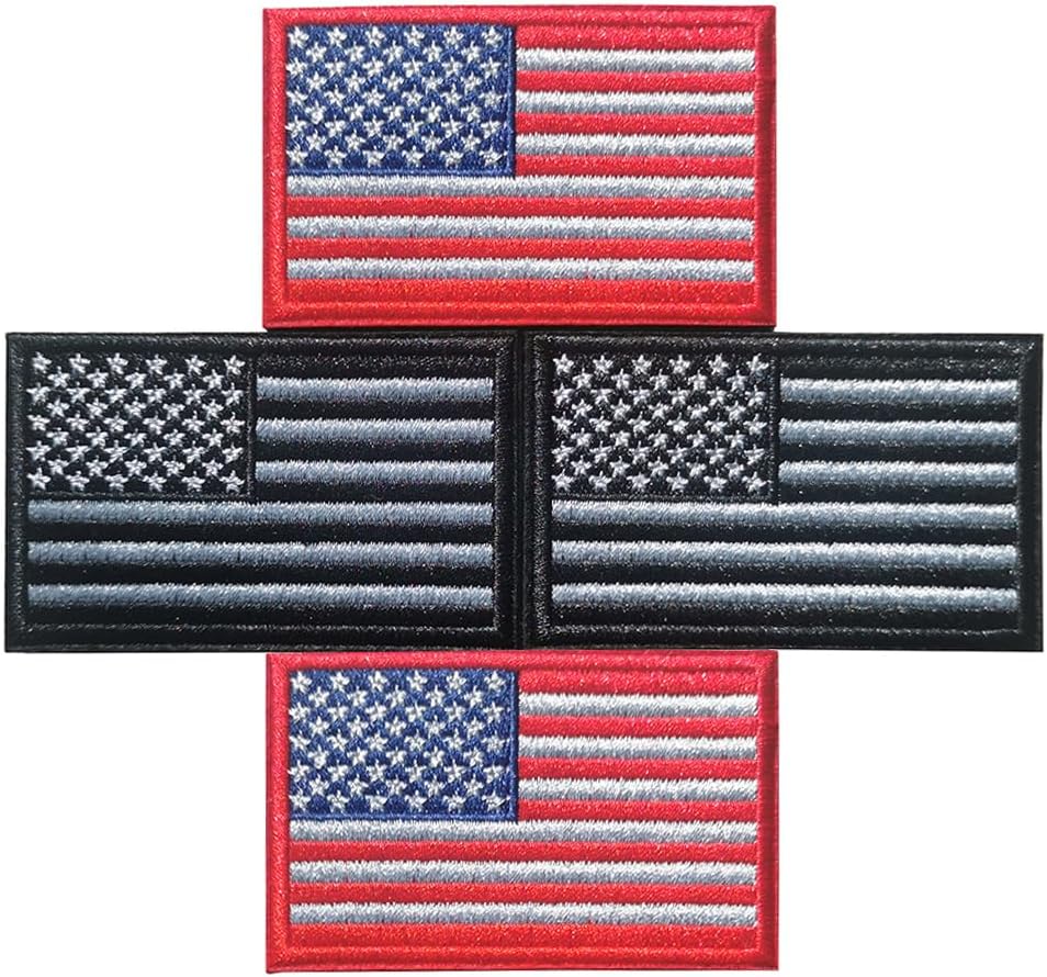 Acaed 4 Pcs USA Flag Patches - Tactical 2x3" Veteran Patches