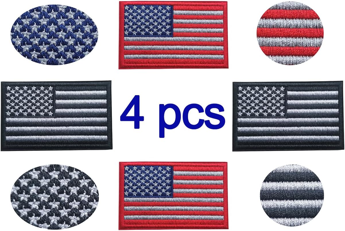 Acaed 4 Pcs USA Flag Patches - Tactical 2x3" Veteran Patches