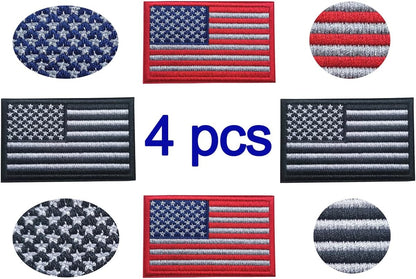 Acaed 4 Pcs USA Flag Patches - Tactical 2x3" Veteran Patches