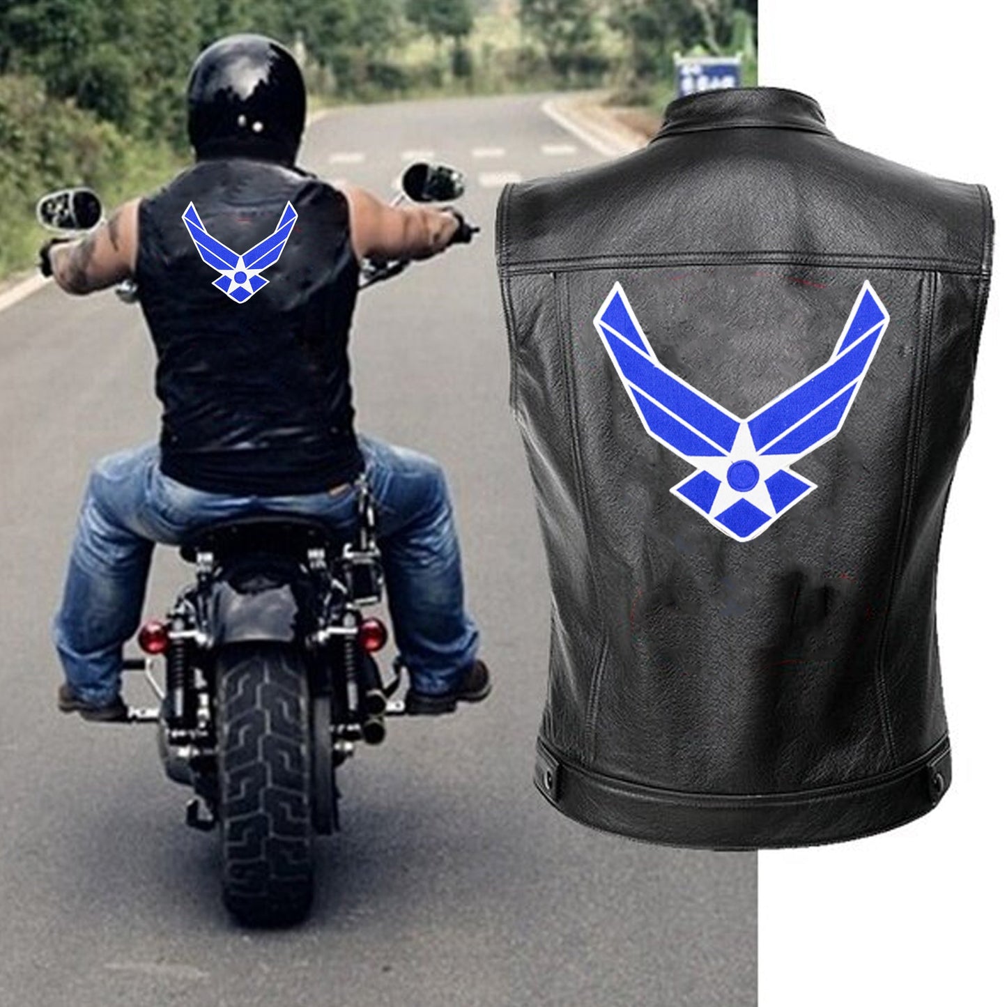 Air Force Winged Modern Military Center Patch - Veteran Biker Patch Veteran Patches