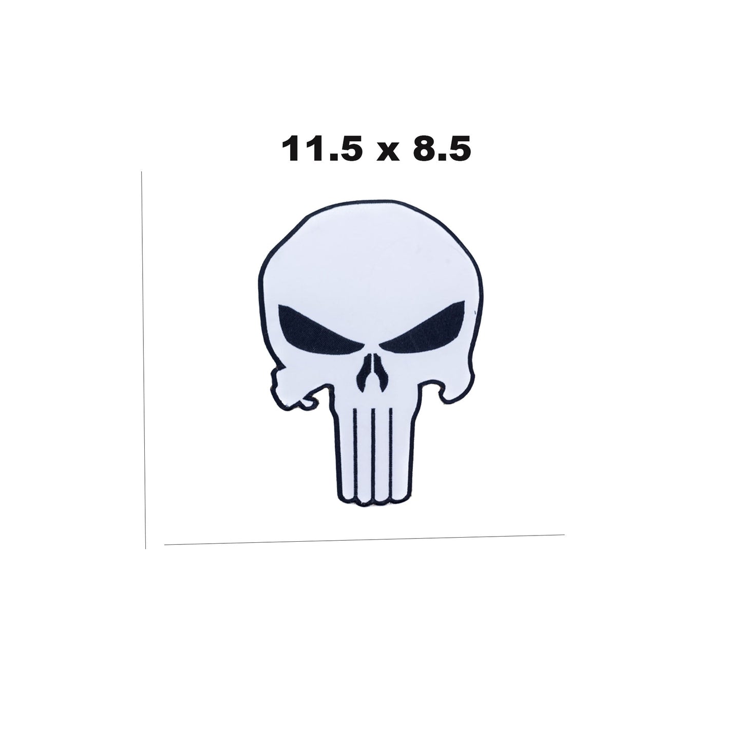 Alien Skull Black on White Center Patch - Motorcycle Biker Patch Veteran Patches