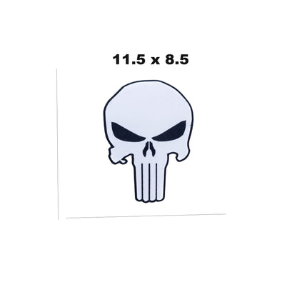 Alien Skull Black on White Center Patch - Motorcycle Biker Patch Veteran Patches