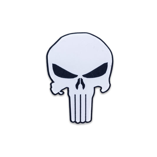 Alien Skull Black on White Center Patch - Motorcycle Biker Patch Veteran Patches