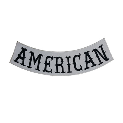American Black Rocker Patch - Embroidered Biker Patch for Vest Veteran Patches