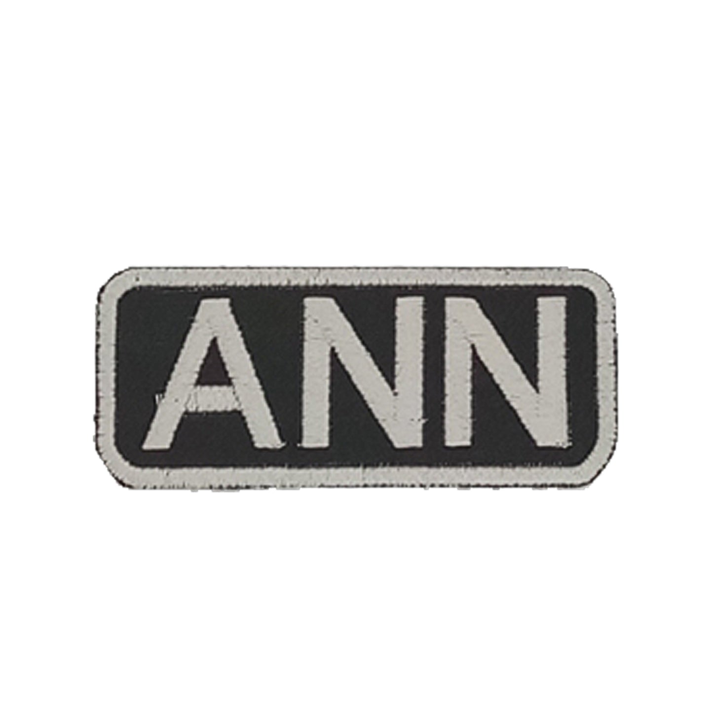 Ann Name Tag Patch - White on Black Embroidered Biker Patch Veteran Patches