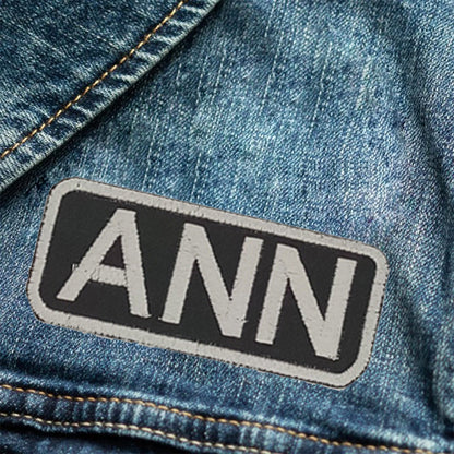 Ann Name Tag Patch - White on Black Embroidered Biker Patch Veteran Patches