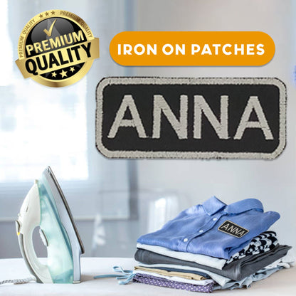 Anna Name Tag Patch - White on Black Embroidered Biker Patch Veteran Patches