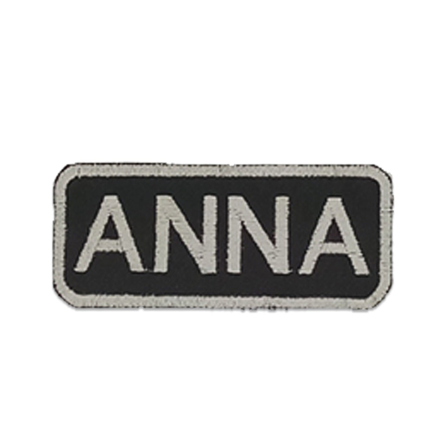 Anna Name Tag Patch - White on Black Embroidered Biker Patch Veteran Patches
