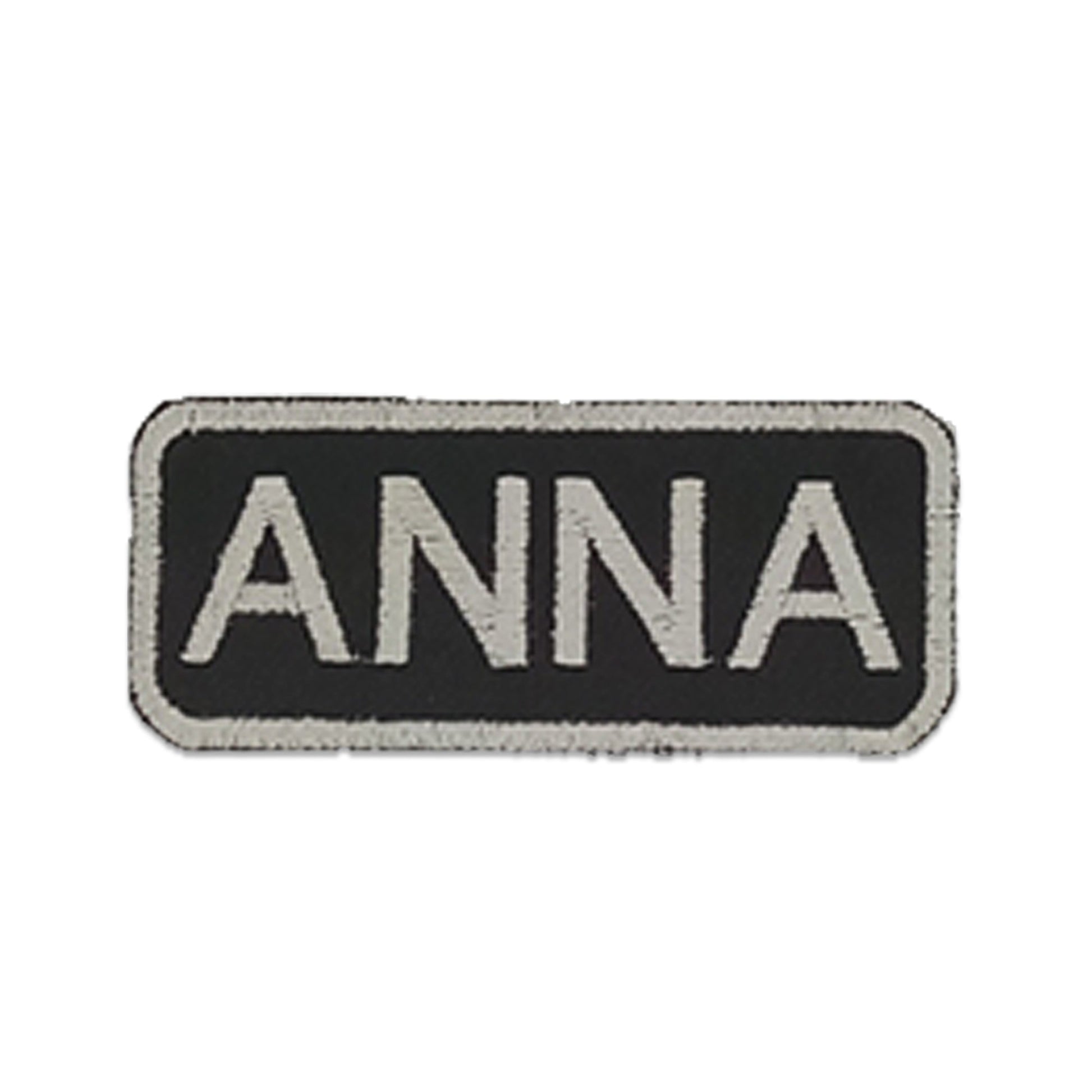 Anna Name Tag Patch - White on Black Embroidered Biker Patch Veteran Patches