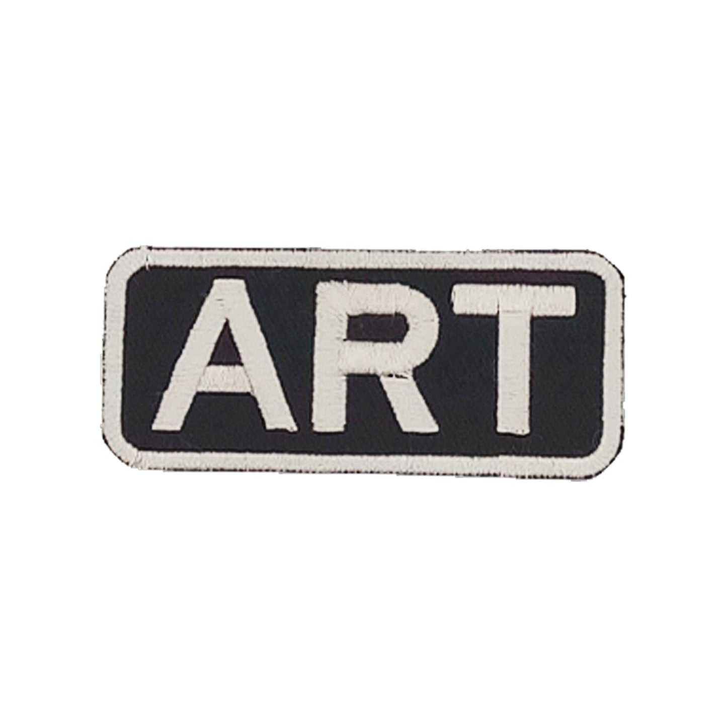 ART Name Tag Patch - White on Black Embroidered Biker Patch Veteran Patches