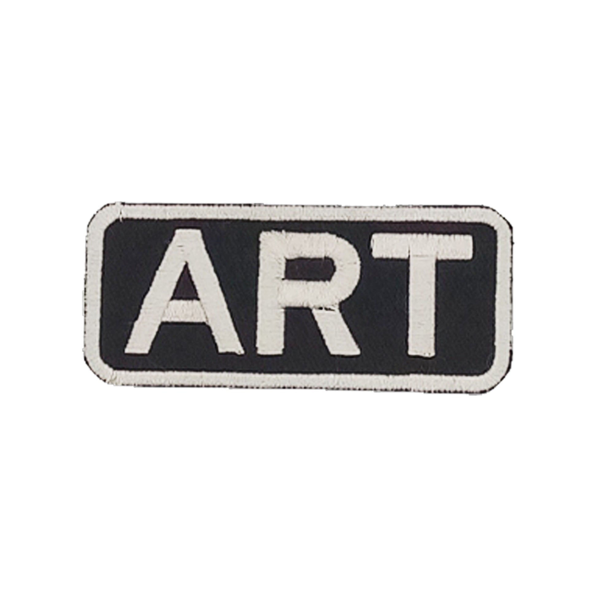 ART Name Tag Patch - White on Black Embroidered Biker Patch Veteran Patches