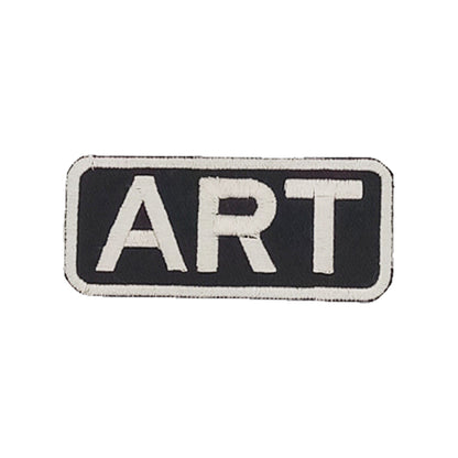 ART Name Tag Patch - White on Black Embroidered Biker Patch Veteran Patches