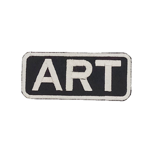 ART Name Tag Patch - White on Black Embroidered Biker Patch Veteran Patches