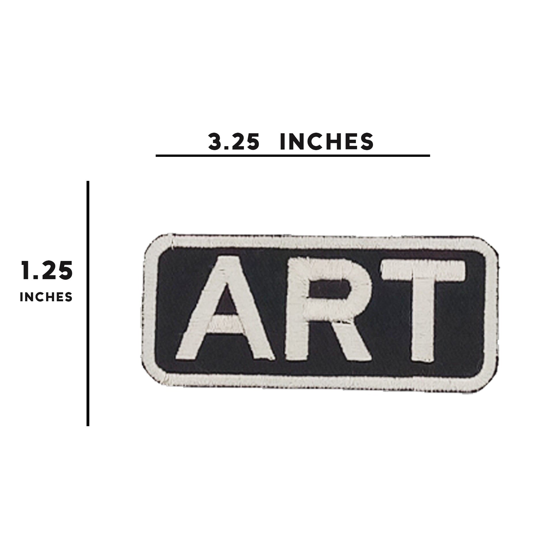 ART Name Tag Patch - White on Black Embroidered Biker Patch Veteran Patches