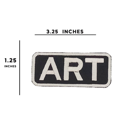 ART Name Tag Patch - White on Black Embroidered Biker Patch Veteran Patches