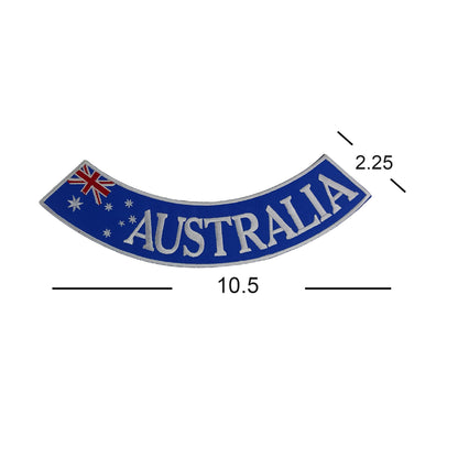 Australia Red White on Blue Rocker Patch - Embroidered Biker Patch for Vest Veteran Patches