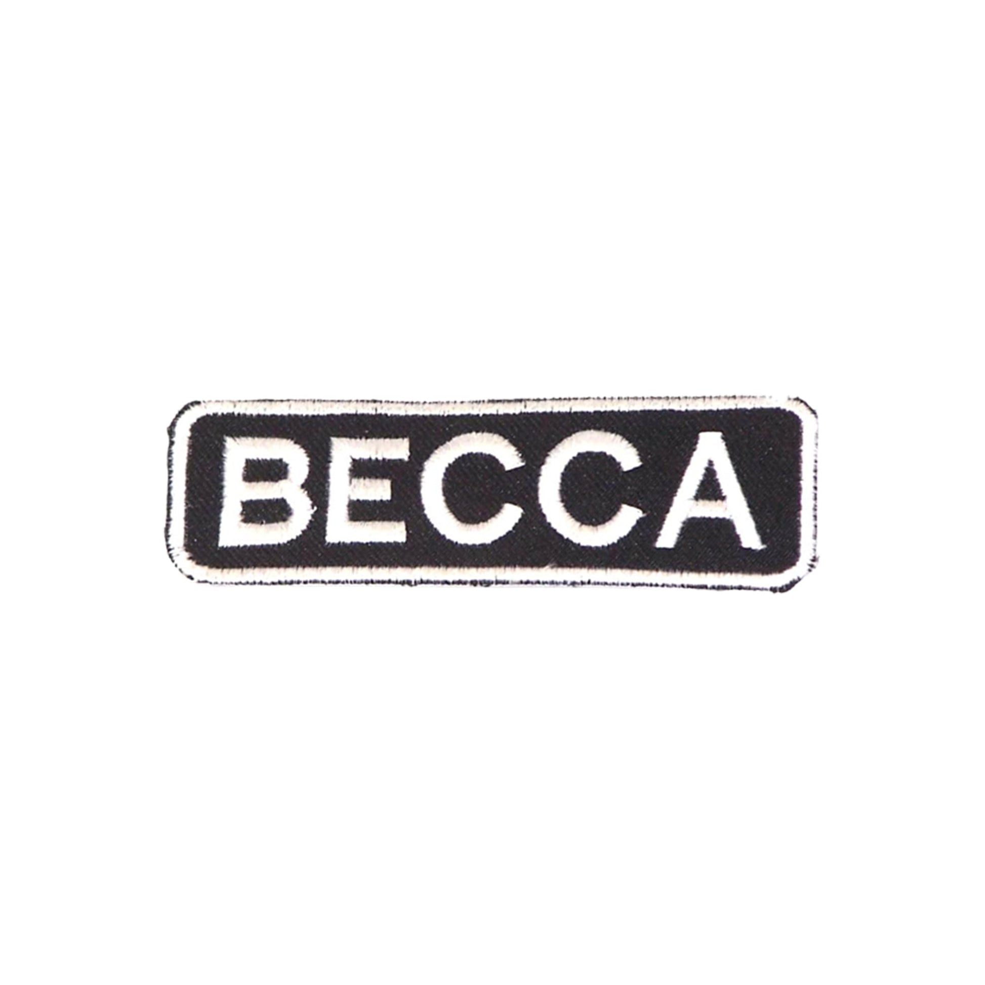 Becca Name Tag Patch - White on Black Embroidered Biker Patch Veteran Patches