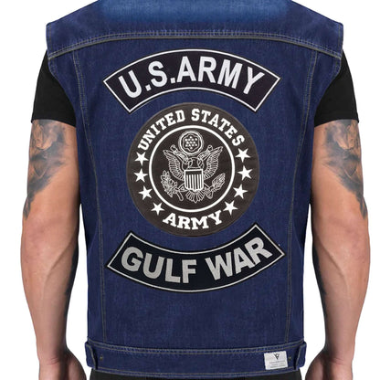 Black U.S Army Veteran 3 - Piece Patch Set - Military Veteran Biker Patches Veteran Patches