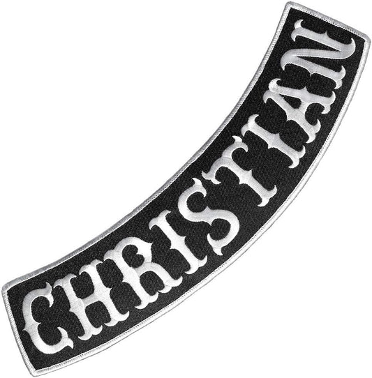 Christian Embroidered Patch - Biker Rocker 12" Veteran Patches
