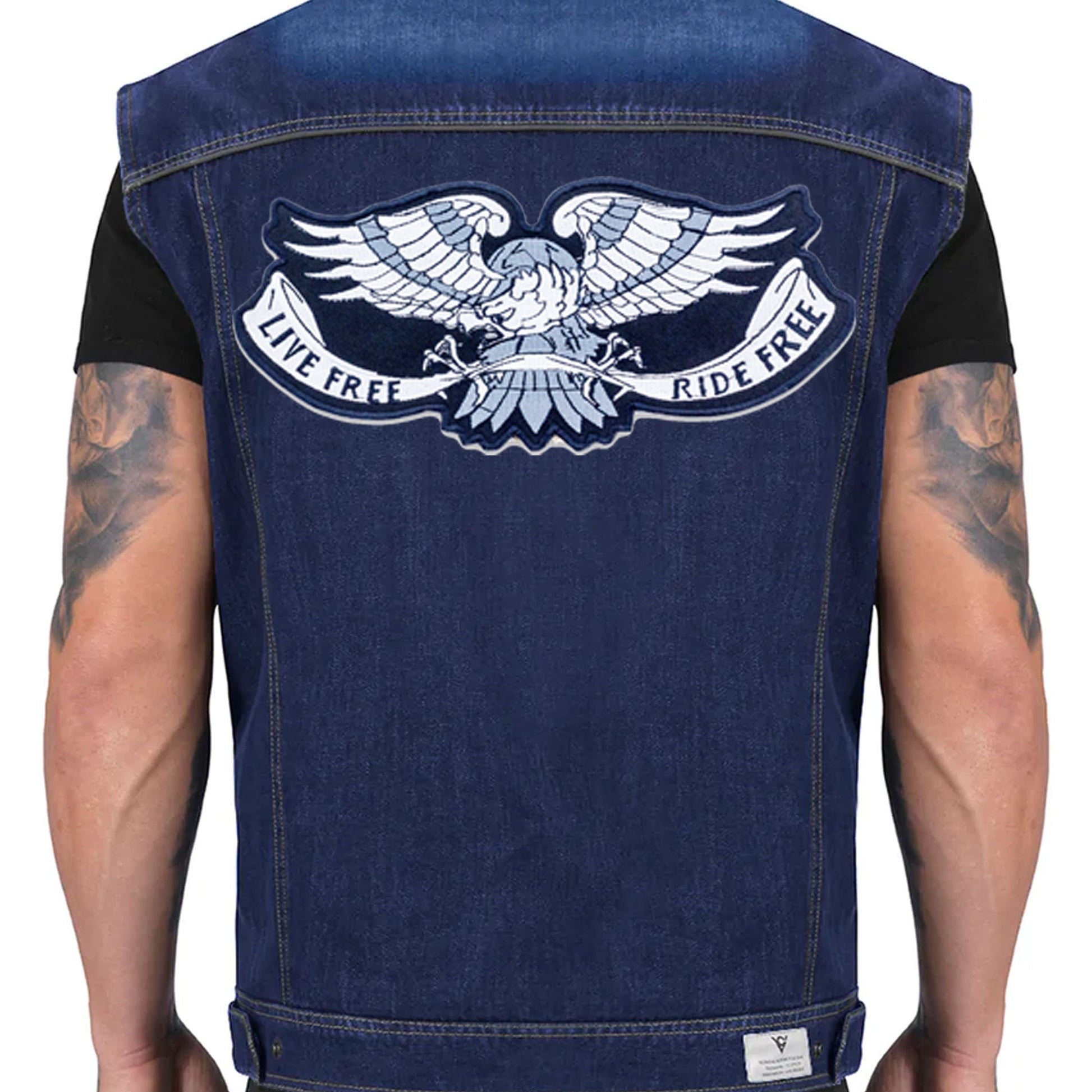 Eagle Flag Ride Free POW MIA Center Patch - Motorcycle Biker Patch Veteran Patches