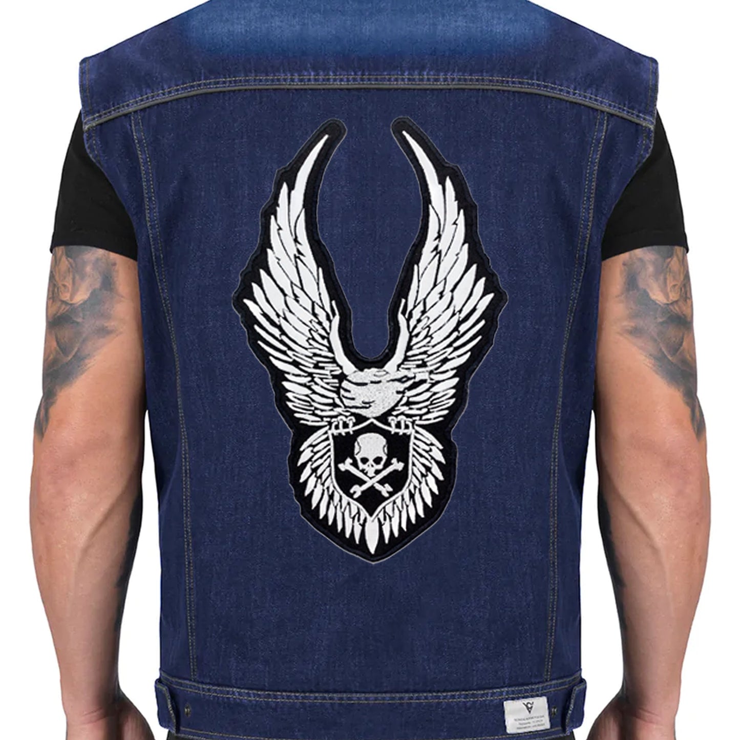 Eagle Skull and Cross Bone Center Patch - Motorcycle Biker Patch Veteran Patches