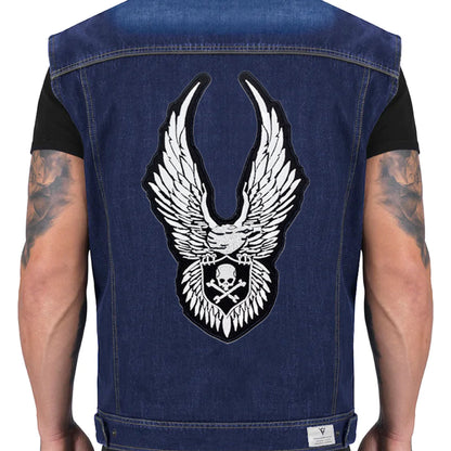 Eagle Skull and Cross Bone Center Patch - Motorcycle Biker Patch Veteran Patches