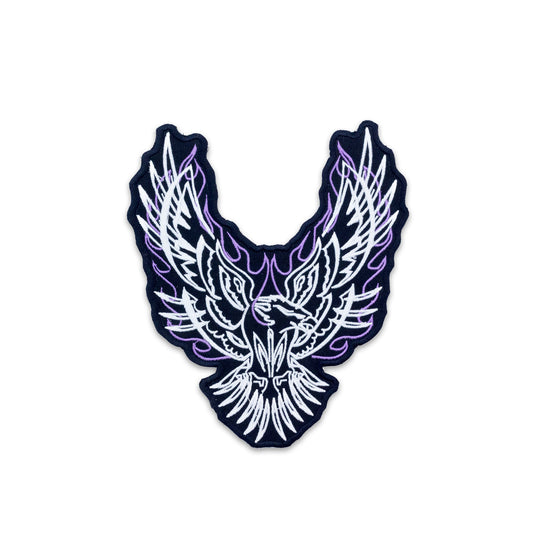Eagle with Purpul Flames Center Patch - Motorcycle Biker Patch Veteran Patches