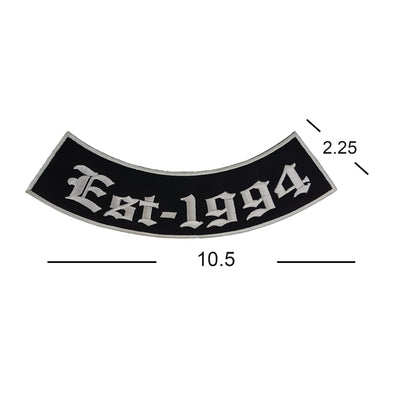 EST - 1994 Rocker Patch - Embroidered Biker Patch for Vest Veteran Patches