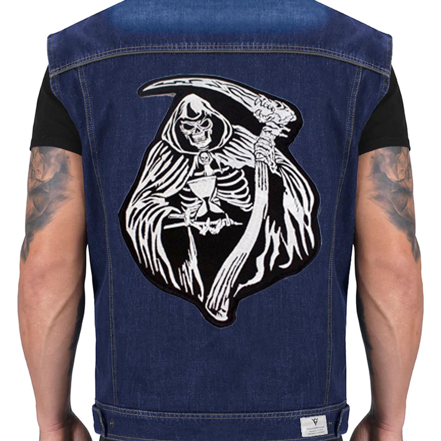 Grim Reaper Dead Man Center Patch - Motorcycle Biker Patch Veteran Patches