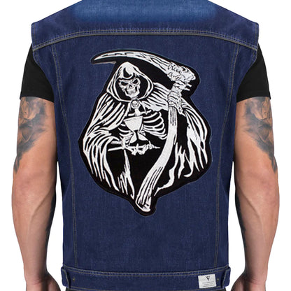 Grim Reaper Dead Man Center Patch - Motorcycle Biker Patch Veteran Patches