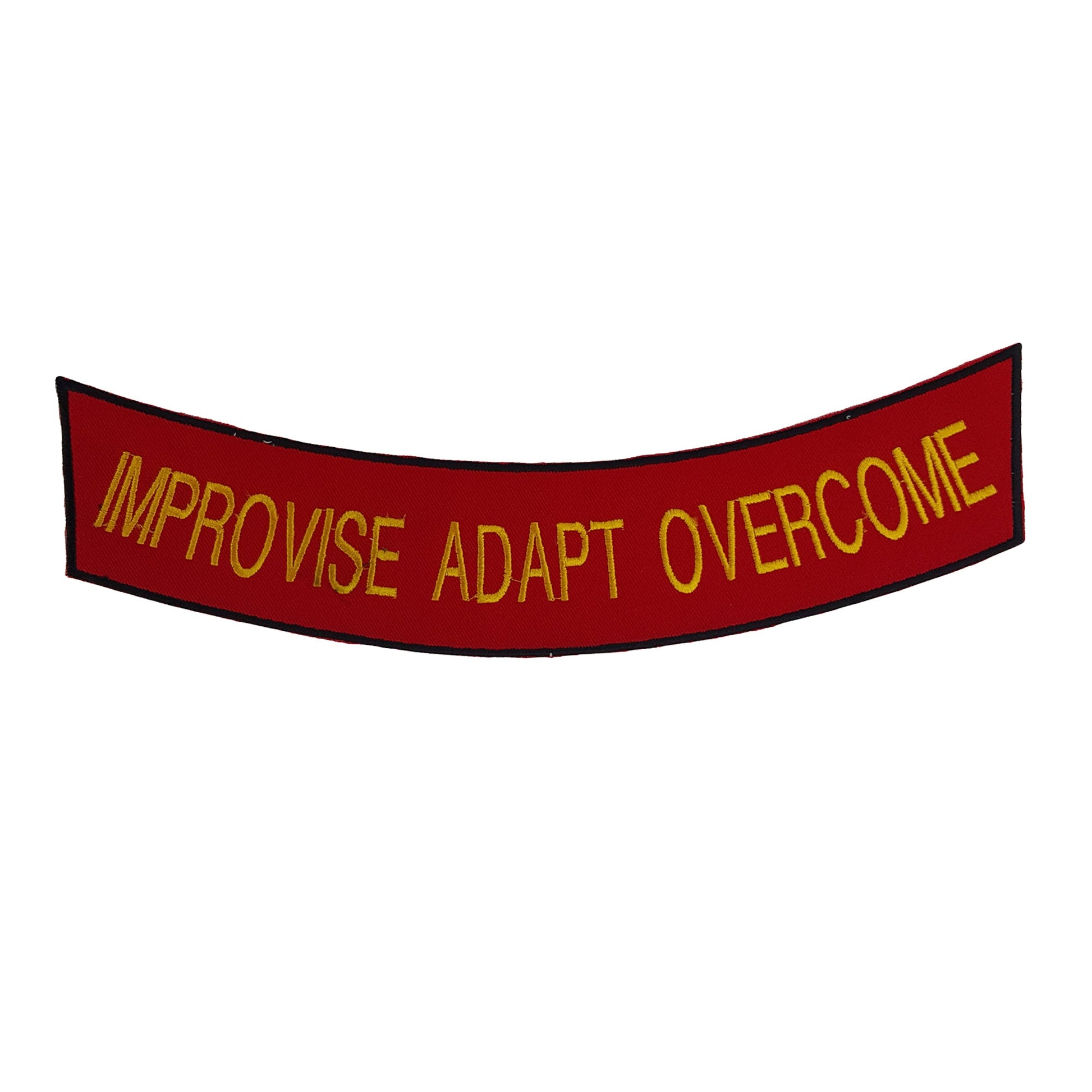 Improvise Adapt Overcome Rocker Patch - Embroidered Biker Patch for Vest Veteran Patches