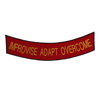 Improvise Adapt Overcome Rocker Patch - Embroidered Biker Patch for Vest Veteran Patches