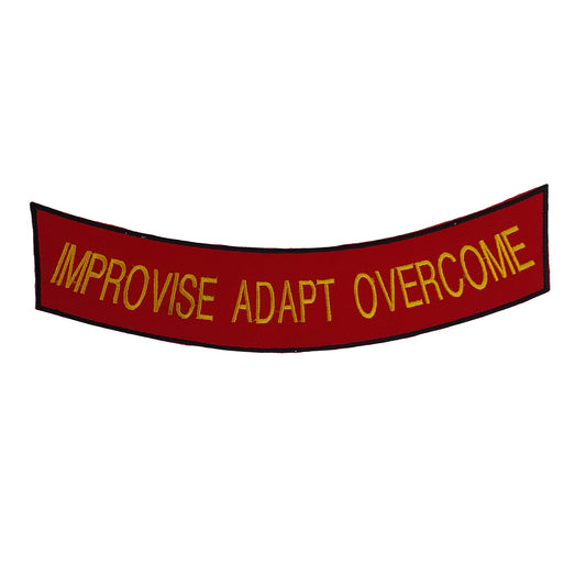 Improvise Adapt Overcome Rocker Patch - Embroidered Biker Patch for Vest Veteran Patches
