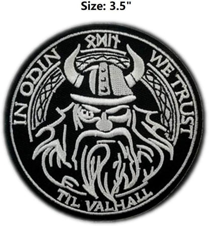 In Odin We Trust Viking Patch - Valhalla Rune Badge Veteran Patches