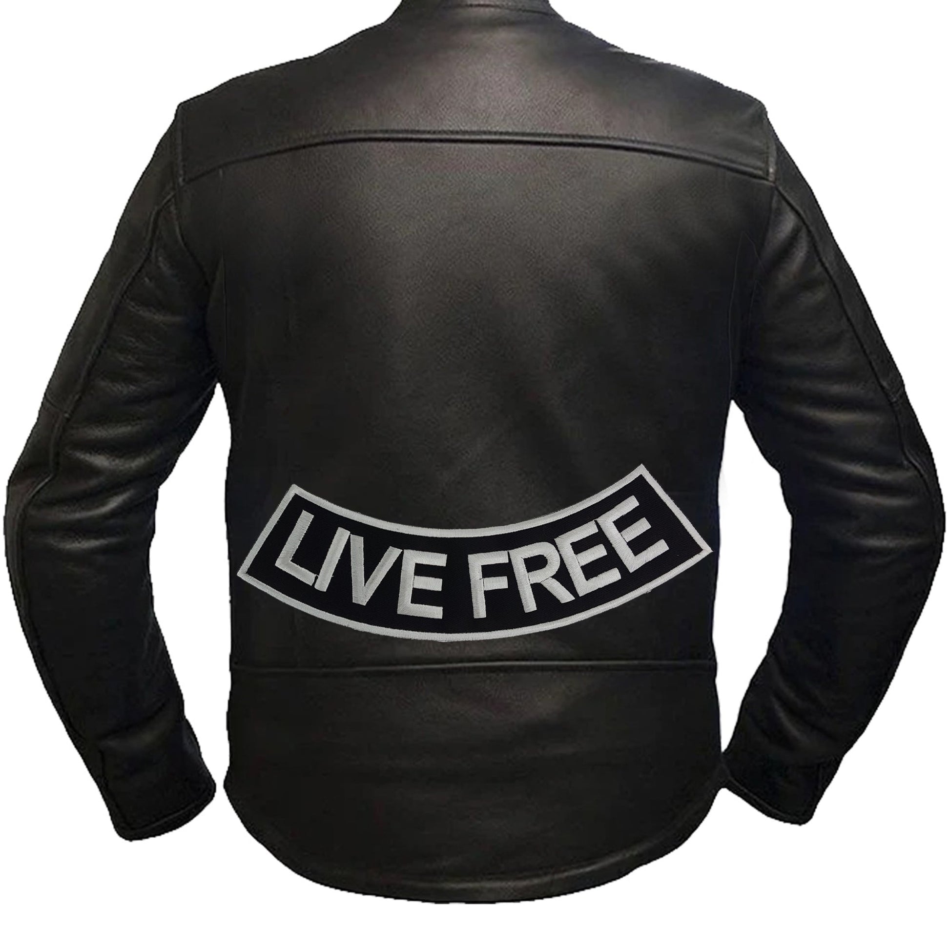 Live Free Bold Rocker Patch - Embroidered Biker Patch for Vest Veteran Patches