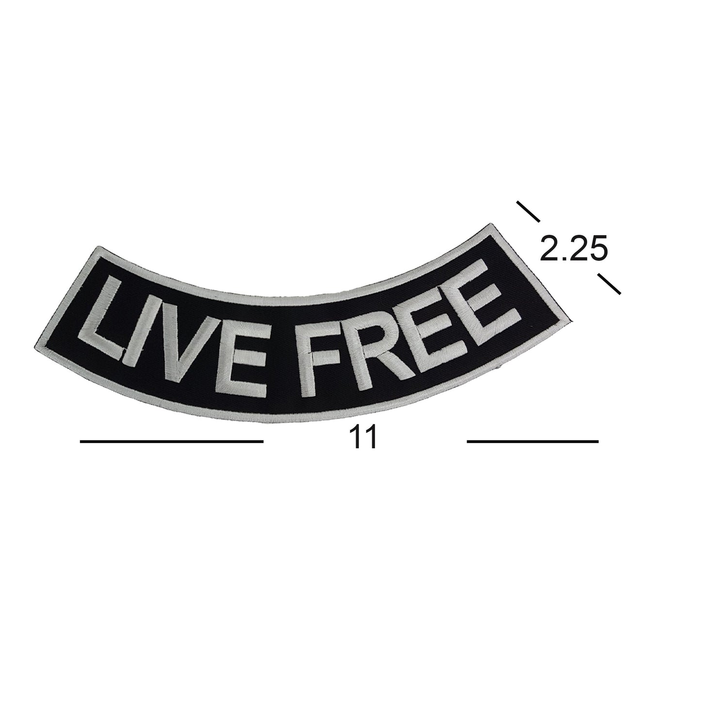 Live Free Bold Rocker Patch - Embroidered Biker Patch for Vest Veteran Patches