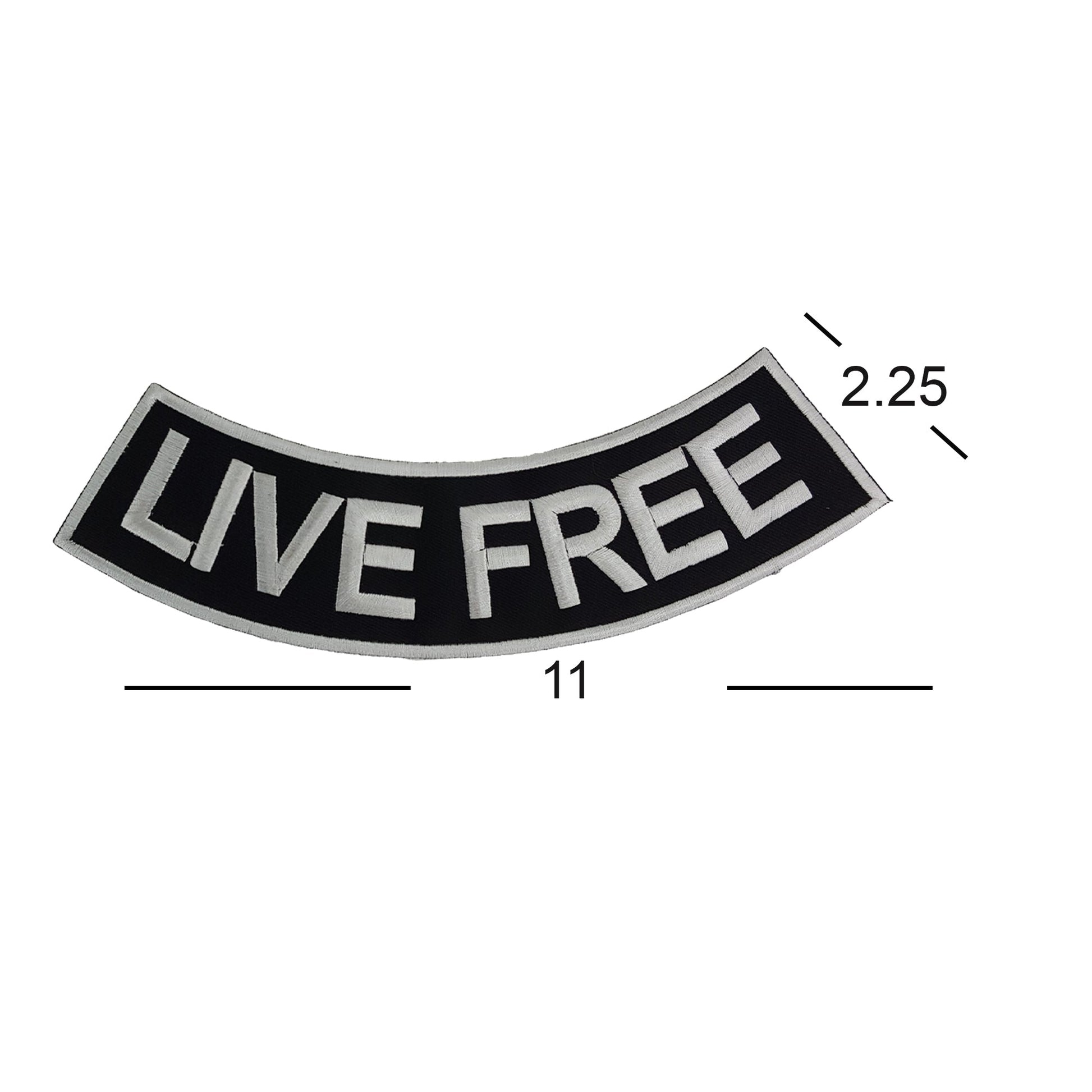 Live Free Bold Rocker Patch - Embroidered Biker Patch for Vest Veteran Patches