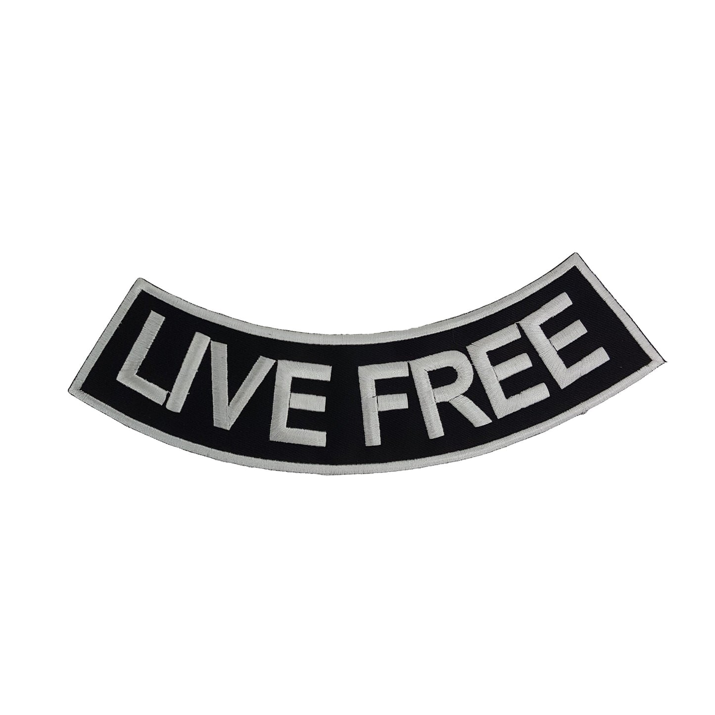 Live Free Bold Rocker Patch - Embroidered Biker Patch for Vest Veteran Patches
