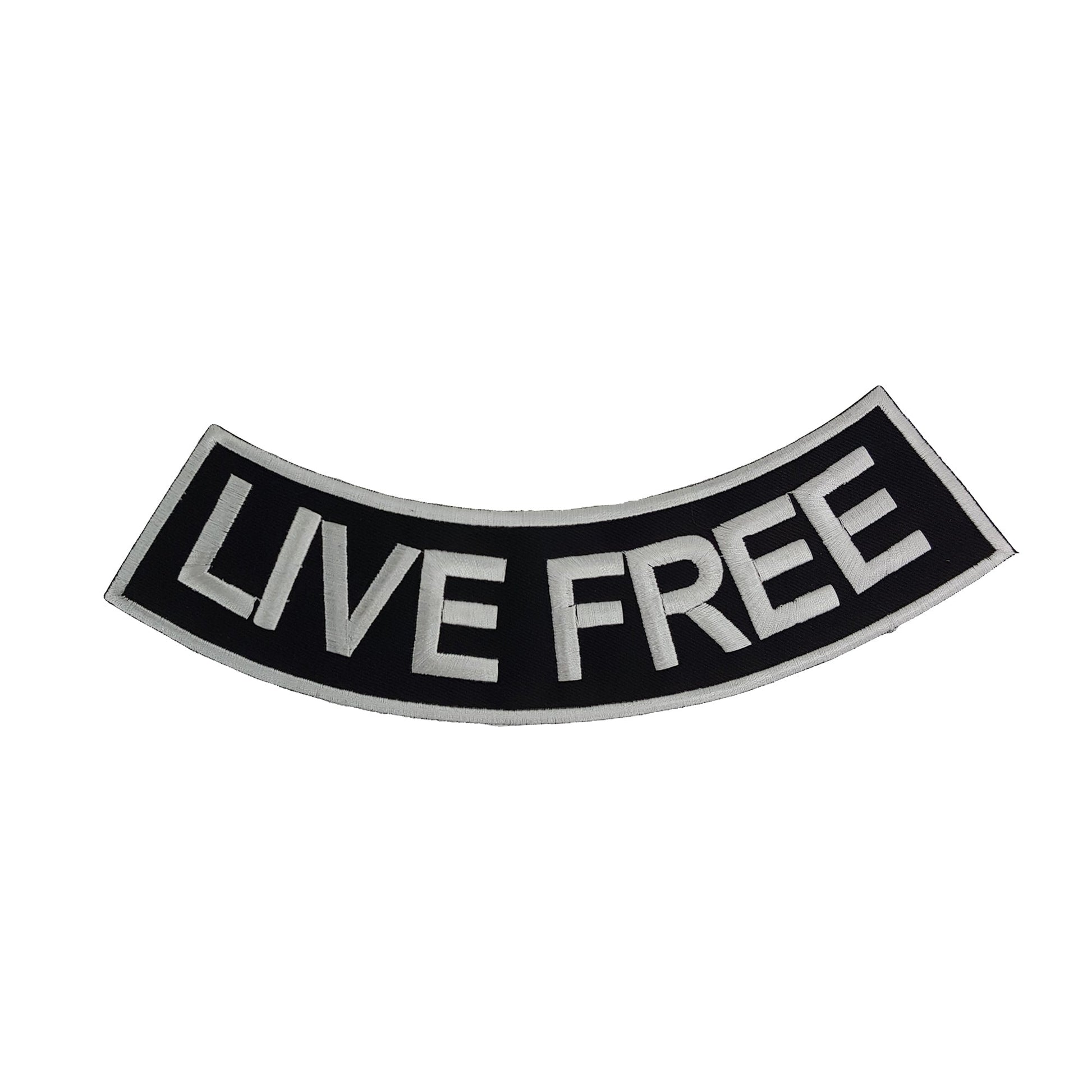 Live Free Bold Rocker Patch - Embroidered Biker Patch for Vest Veteran Patches