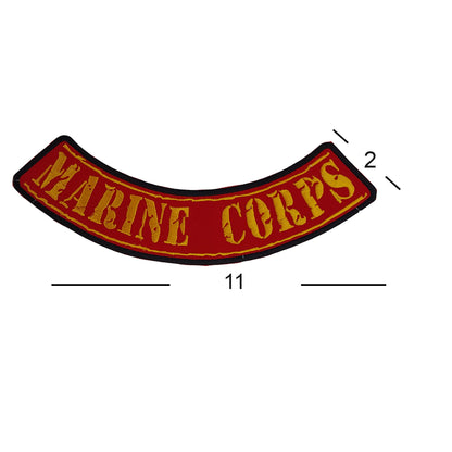 Marine Crops Yellow on Red Military Rocker Patch - Veteran Biker Patch Veteran Patches