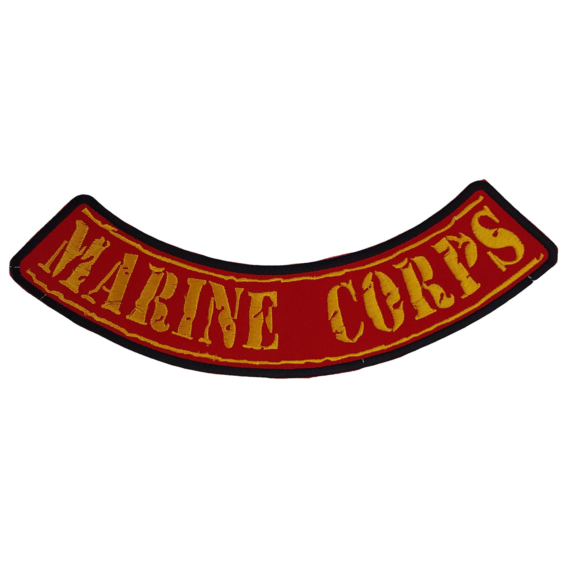 Marine Crops Yellow on Red Military Rocker Patch - Veteran Biker Patch Veteran Patches