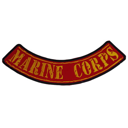 Marine Crops Yellow on Red Military Rocker Patch - Veteran Biker Patch Veteran Patches