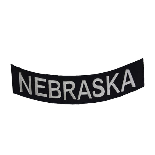 Nebraska Rocker Patch - Embroidered Biker Patch for Vest Veteran Patches