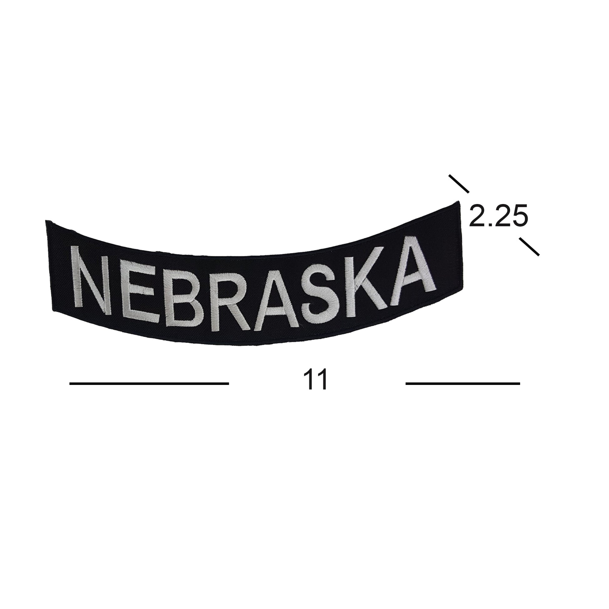 Nebraska Rocker Patch - Embroidered Biker Patch for Vest Veteran Patches