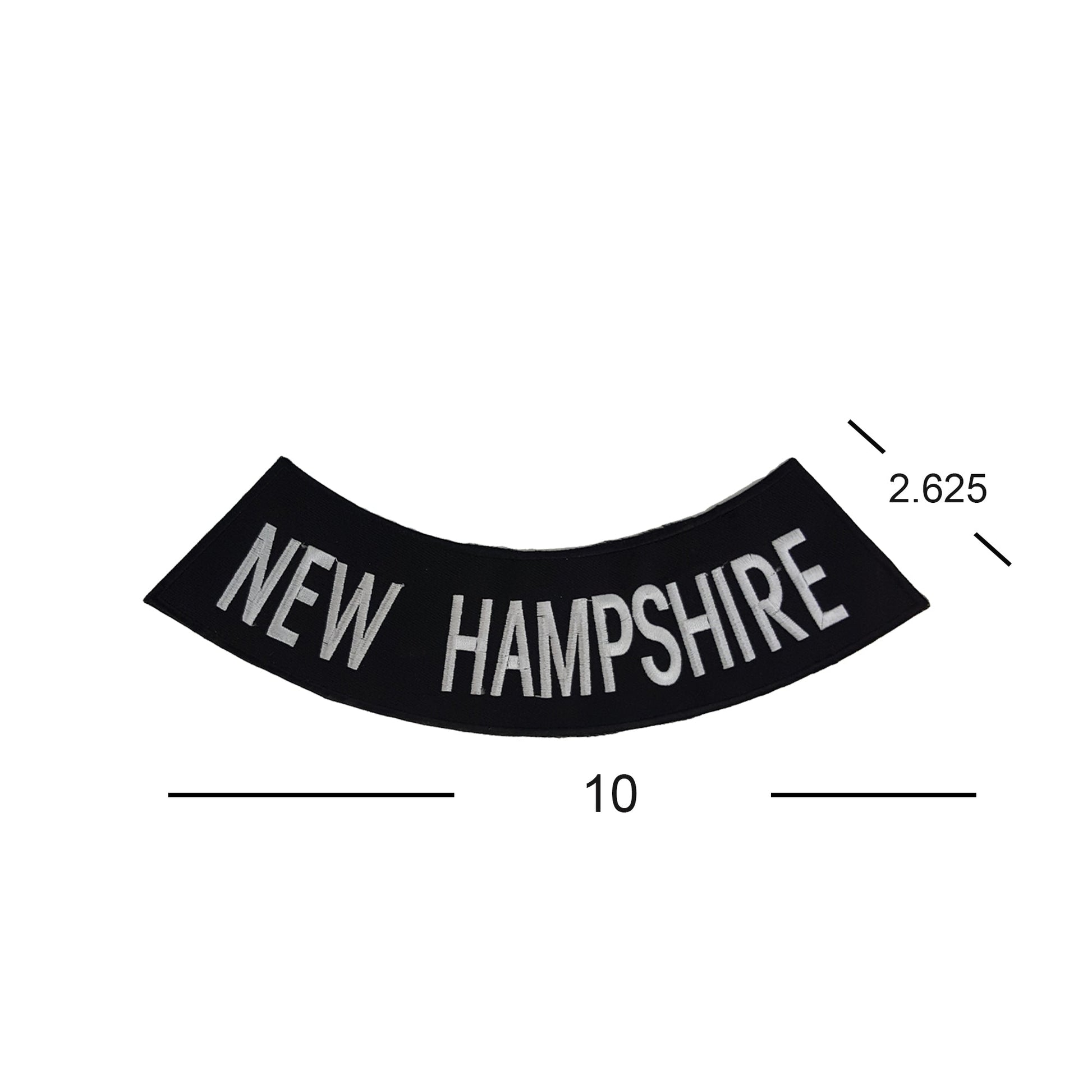 New Hampshire Rocker Patch - Embroidered Biker Patch for Vest Veteran Patches