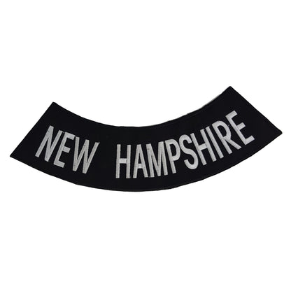 New Hampshire Rocker Patch - Embroidered Biker Patch for Vest Veteran Patches