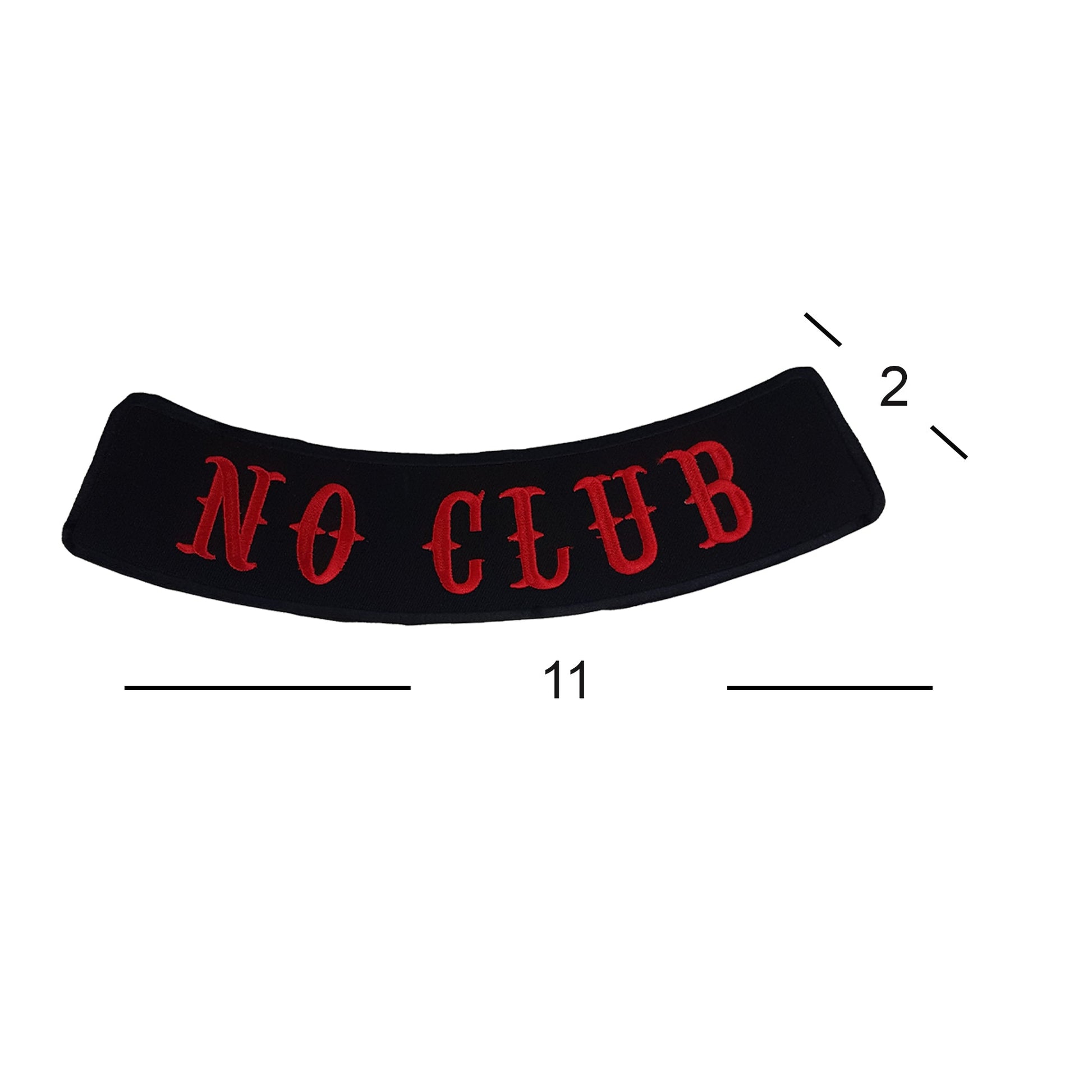 No Club Red Thin Font Rocker Patch - Embroidered Biker Patch for Vest Veteran Patches