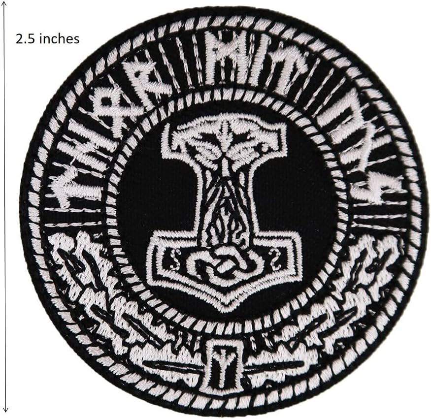 Norse Viking Compass Rune Patch - Iron On Embroidered Veteran Patches