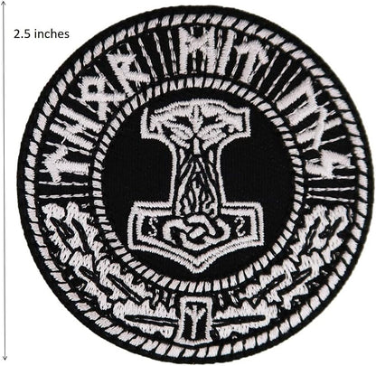 Norse Viking Compass Rune Patch - Iron On Embroidered Veteran Patches