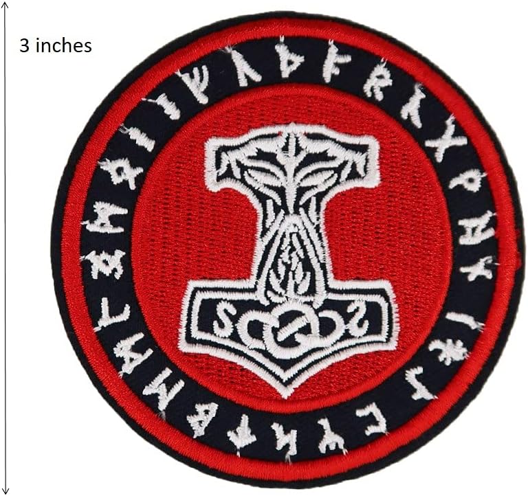 Norse Viking Compass Rune Patch - Iron On Embroidered Veteran Patches